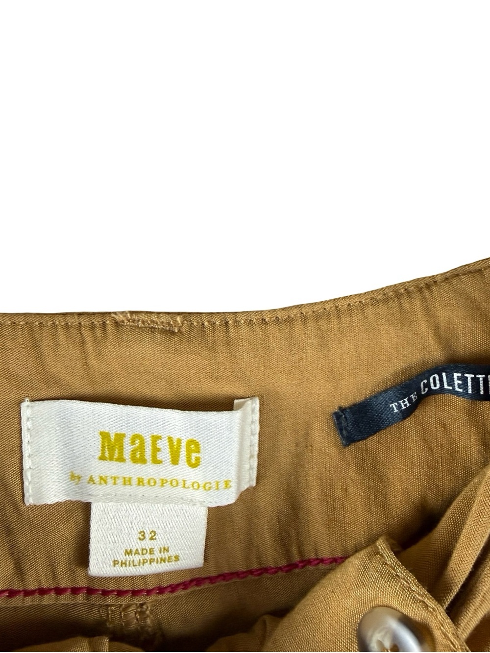 Anthropologie Maeve Colette Tan Linen Blend Wide Leg Cropped Pant Size 32 - Picture 10 of 10